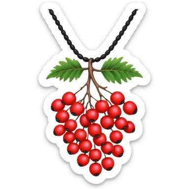rowan/mountain ash berries as necklace, simple sticker