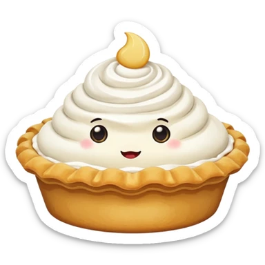 cute pie emoji no face with whipped cream  sticker
