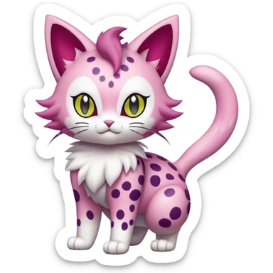 Liepard-Skitty-Delcatty-Pokémon-Fakémon-hybrid-creature (full body) sticker