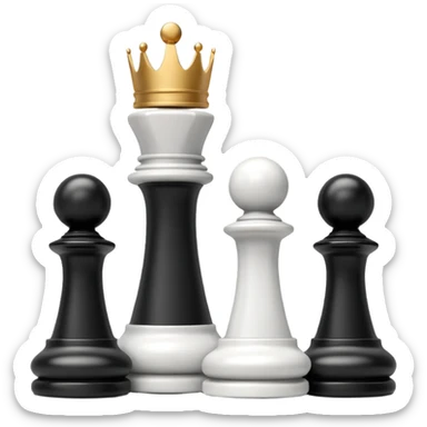 white plastic chess pieces, king, white, marble sticker