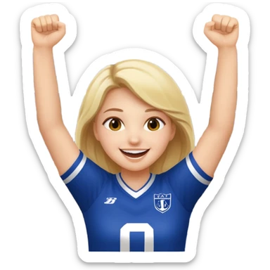 girl cheering on a football game sticker