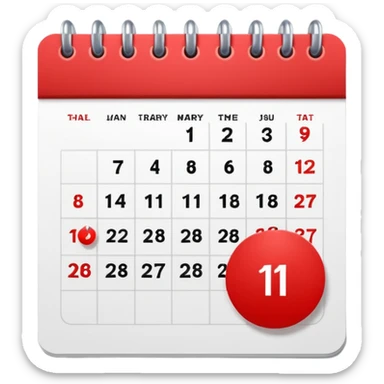 calendar with a circled date sticker