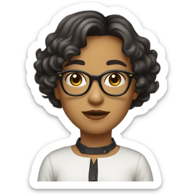 jeune chimiste chauve blouse lunettes sticker