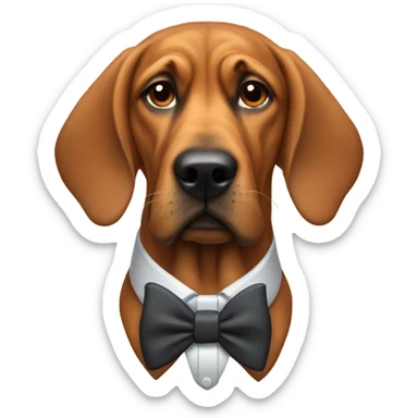 Bloodhound with a bow tie  sticker