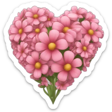 flower heart sticker