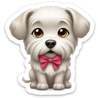 Cute bow wearing dog sticker