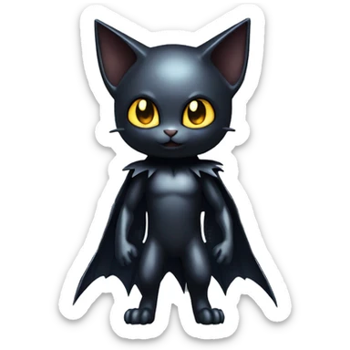 Shiny Dark-type-Poison-type-Fakémon-Bat-Cat full body sticker