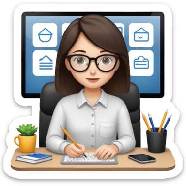 work from home giel sticker