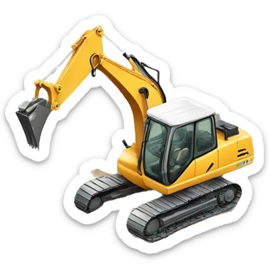 Excavator ￼ gives thumbs up sticker