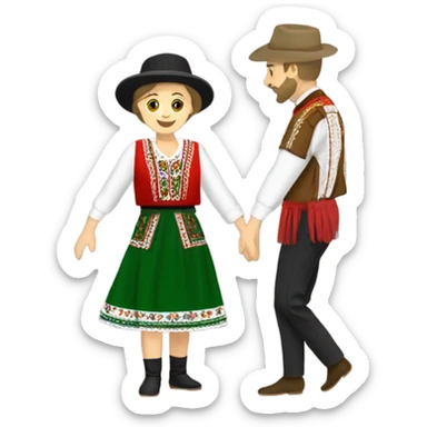 hungarian folk dance clothes sticker