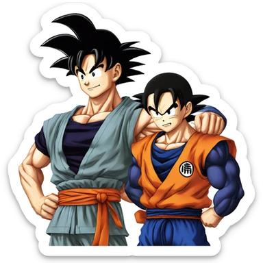 Akira toriyama et Goku amis sticker