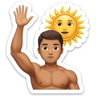 joshua bible chracter raising his hand stopping the sun sticker