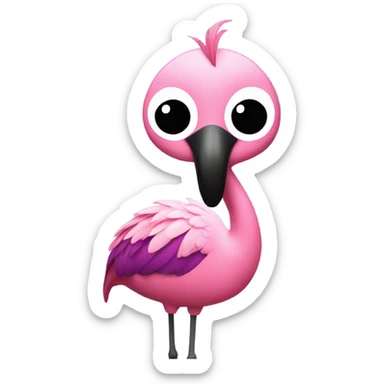 Flamingo wearing a purple number 4 Zay Flowers  sticker