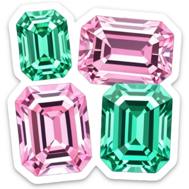pink and green diamond sticker