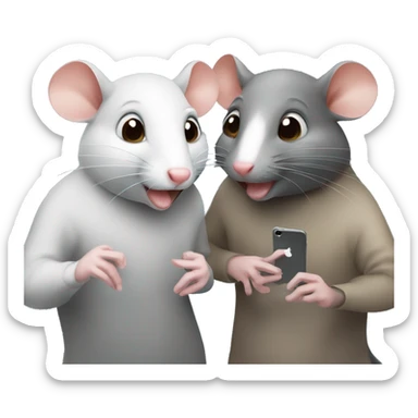 two rats chatting on facetime sticker