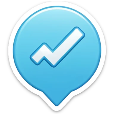 blue checkmark badge, TikTok inspired, modern digital look, clear, easy to identify sticker