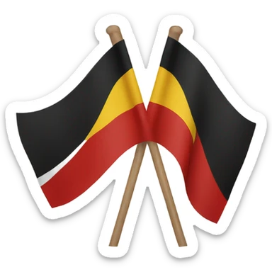 red and black flag with a yellow circle in the middle  sticker