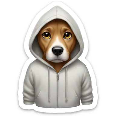 Dog wearing a hoodie  sticker