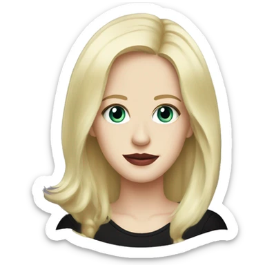 Eva Green with blonde hair in black shirt sticker