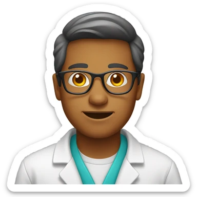 chemist with glasses sticker