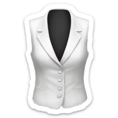 Realistic isolated side view of a white fashion vest blouse. sticker