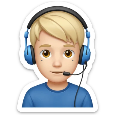 Boy gamer with headset











 sticker