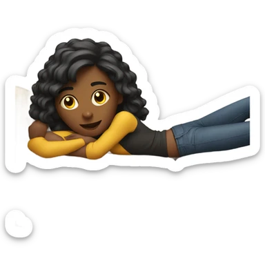 Girl laying on the couch watching football  sticker