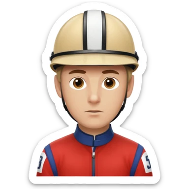horse jockey men face sticker