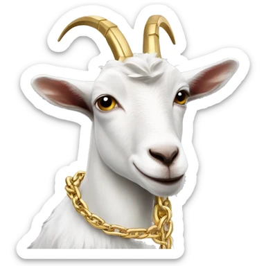 Goat with gold chain sticker