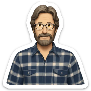 Norm Abram plaid shirt beard sticker