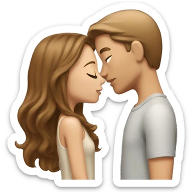 Guy with light Brown hair kissing a Girl with Brown hair sticker