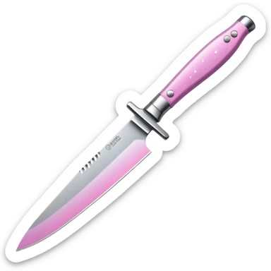 Pink ombré knife with glitter sticker