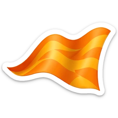 Orange triangle shaped wavy flag sticker
