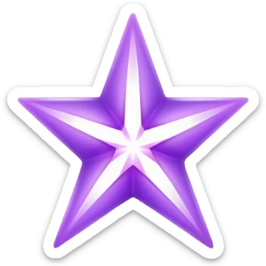 Purple void star that looks ethereal and only has four points sticker