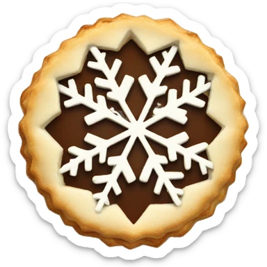 Snowflake mince pie sticker