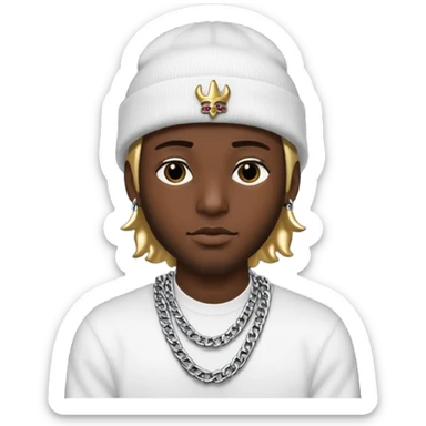 need underground rap aesthetic emoji profile pic for my rap Instagram @foevlone so maybe in a black chrome hearts style beanie that says FV on it and add a Cuban chain sticker