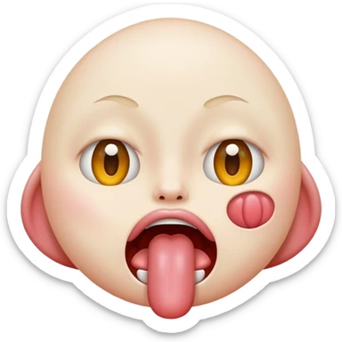 Face with tongue sticking out and rolled back eyes sticker