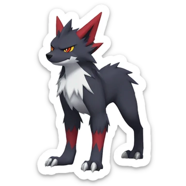 Edgy Cool Anthro Zoroark-Zangoose-Litten Fakemon Full Body sticker