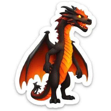 Full Body Legendary Cool Brown-Black-Red-Orange-gradient Magma-Lava-Volcano-Dragon sticker