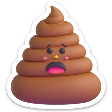 frowning poop sticker