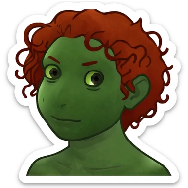 Plus size Brown girl with Red curly hair and Brown eyes  sticker
