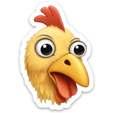 chicken with long fake eyelashes sticker
