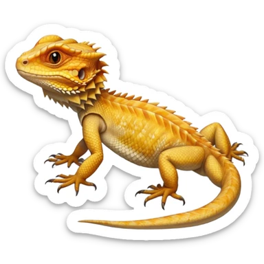 A hyper-realistic bearded dragon (full body) sticker