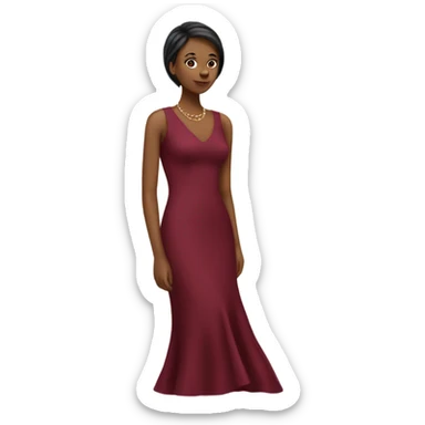 Wine red dress sticker