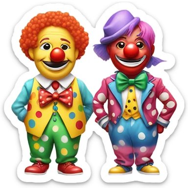 Two clowns sticker