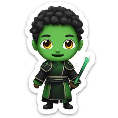 Demon slayer with green and black robe. Hashira sticker