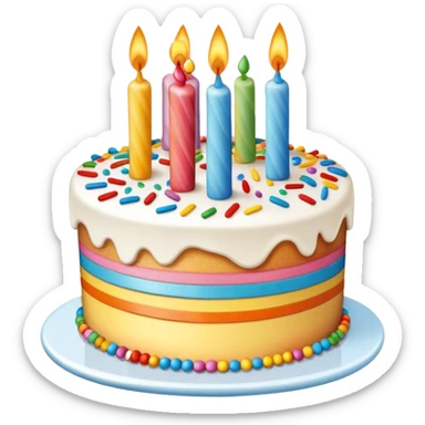  Colorful birthday cake with sprinkles sticker