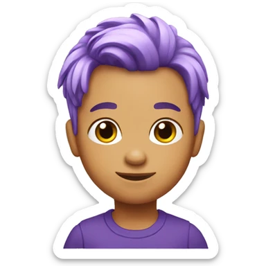 little chicken purple hair sticker