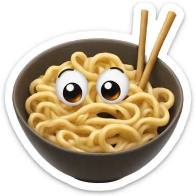 noodles with tea sticker