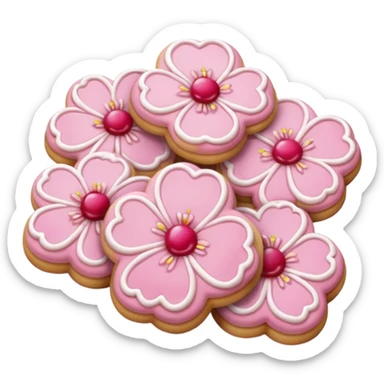 Cherry blossom shaped cookies sticker